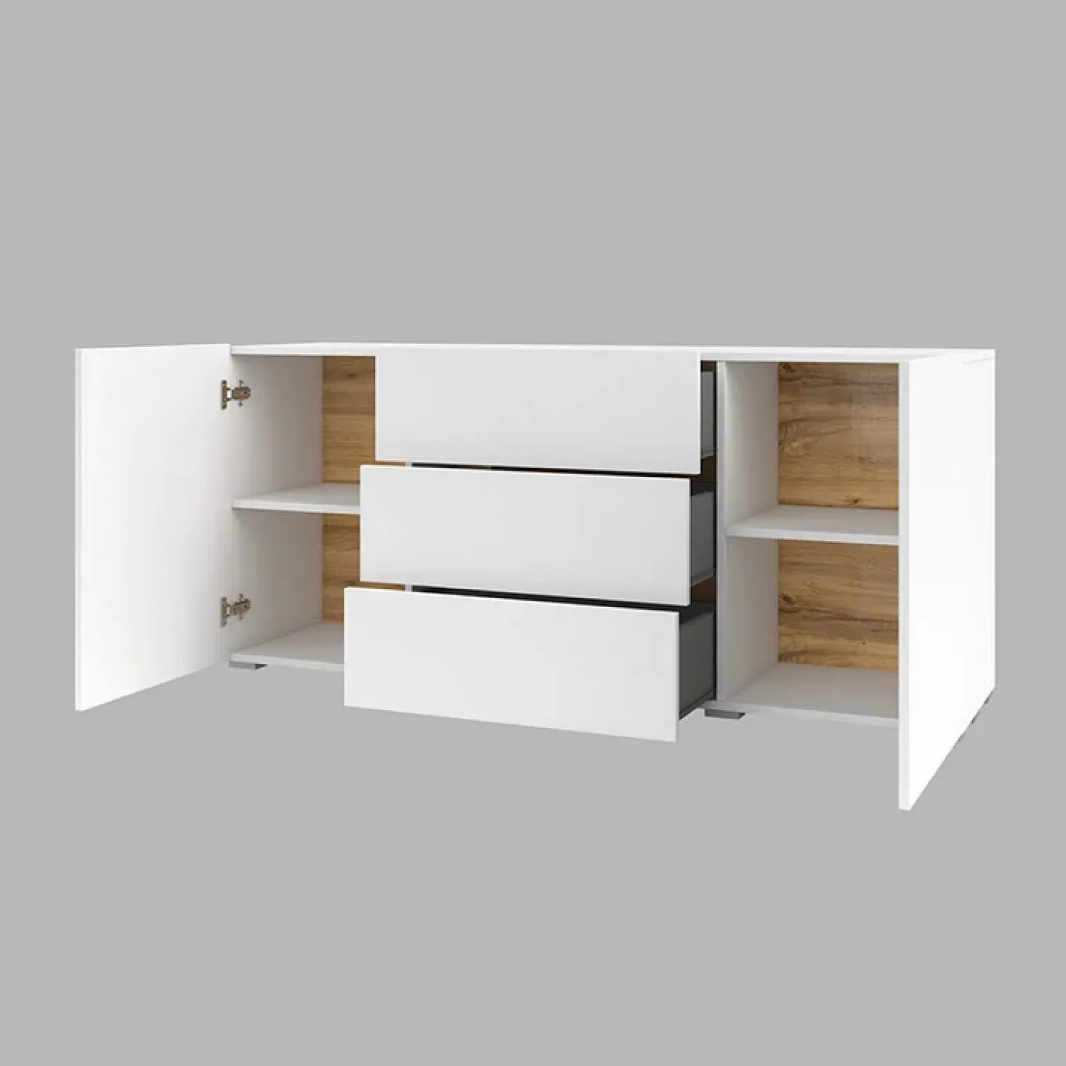 Credenza sospesa 140x63h cm moderna bianca Fusion