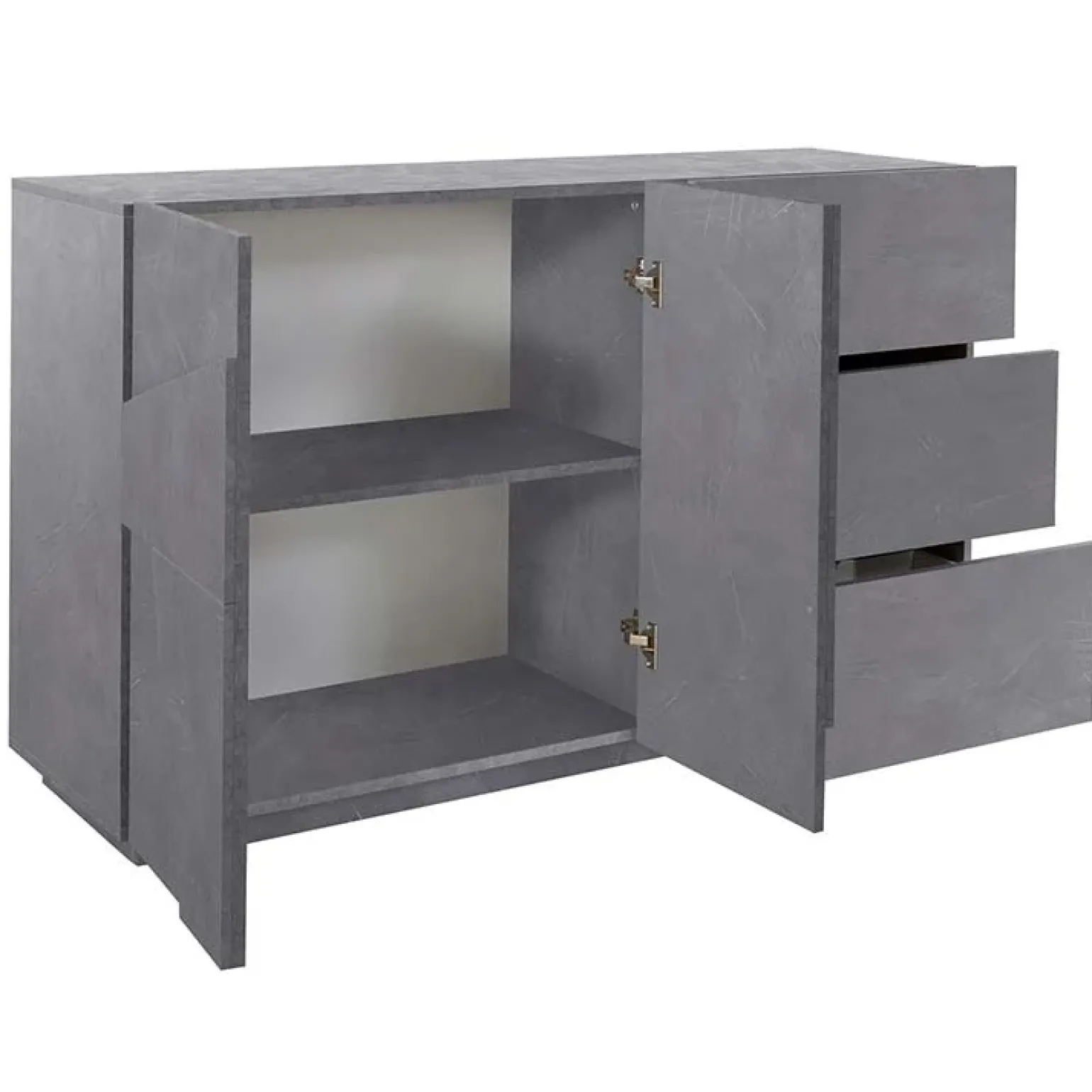 Credenza 143x86h cm 2 ante 3 cassetti moderna ossido Zenzero Gihome®
