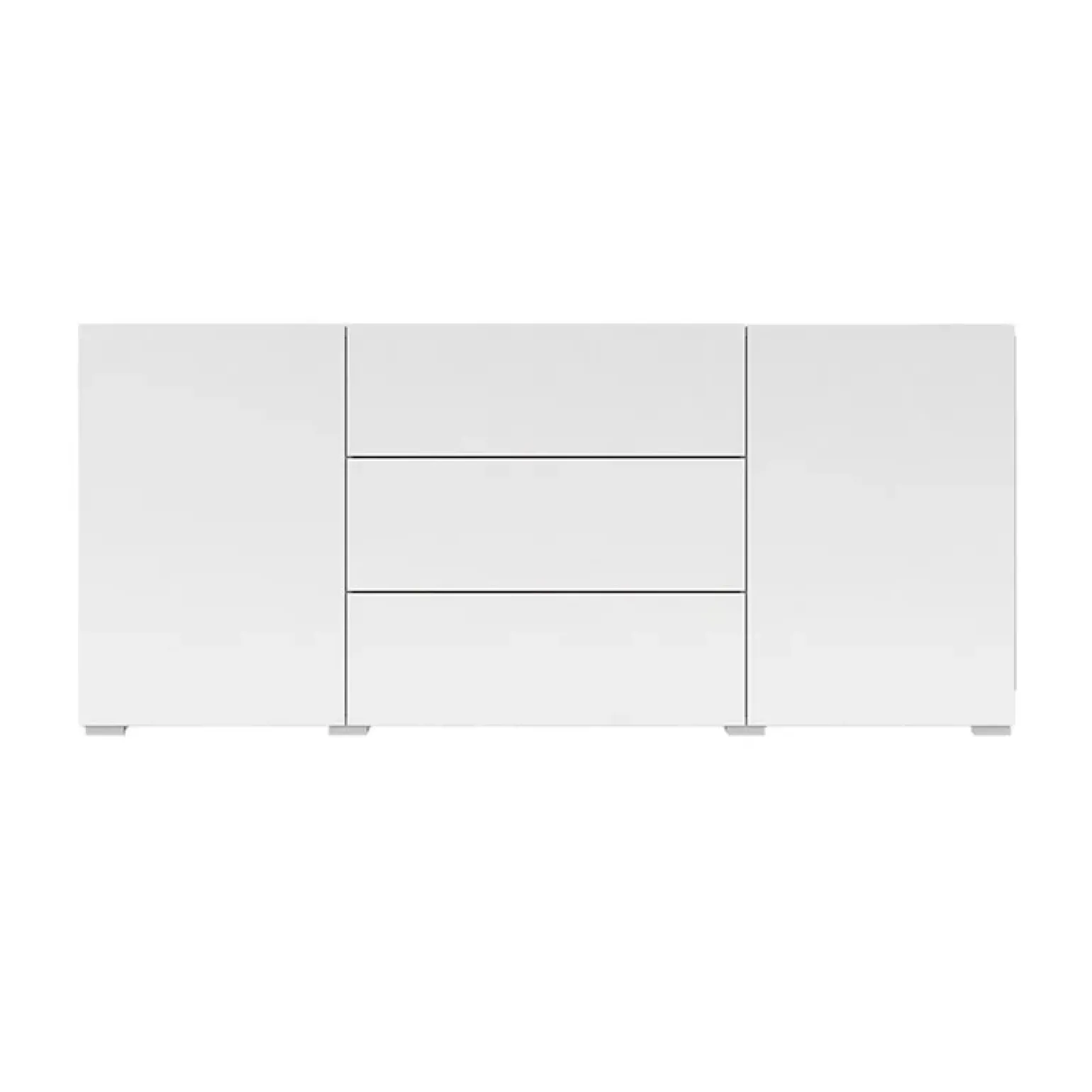 Credenza 140x63h cm 2 ante 3 cassetti moderna soggiorno bianca Fusion