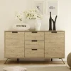 Credenza 156x86h cm 2 ante 3 cassetti moderna sherwood oak Juvena