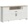 Credenza 194x99h cm 4 ante 1 cassetto scandinava bianco frassinato rovere Lars