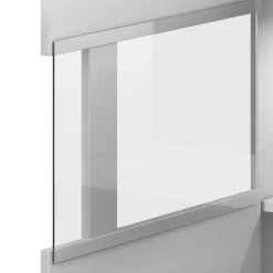 Credenza 180x103h cm 2 ante 3 cassetti con vetrinetta moderna bianco opaco e lucido Maiorca