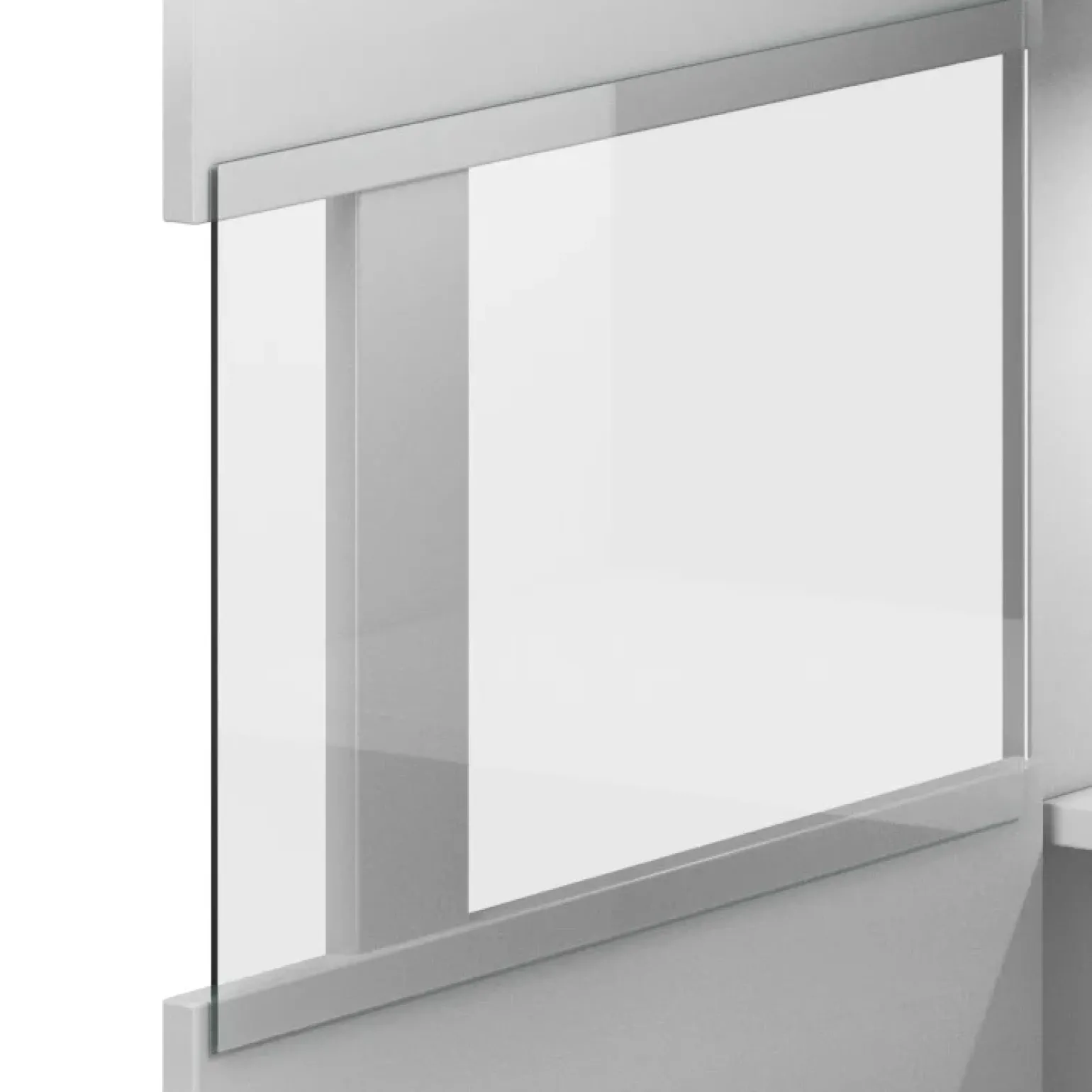 Credenza 180x103h cm 2 ante 3 cassetti con vetrinetta moderna bianco opaco e lucido Maiorca
