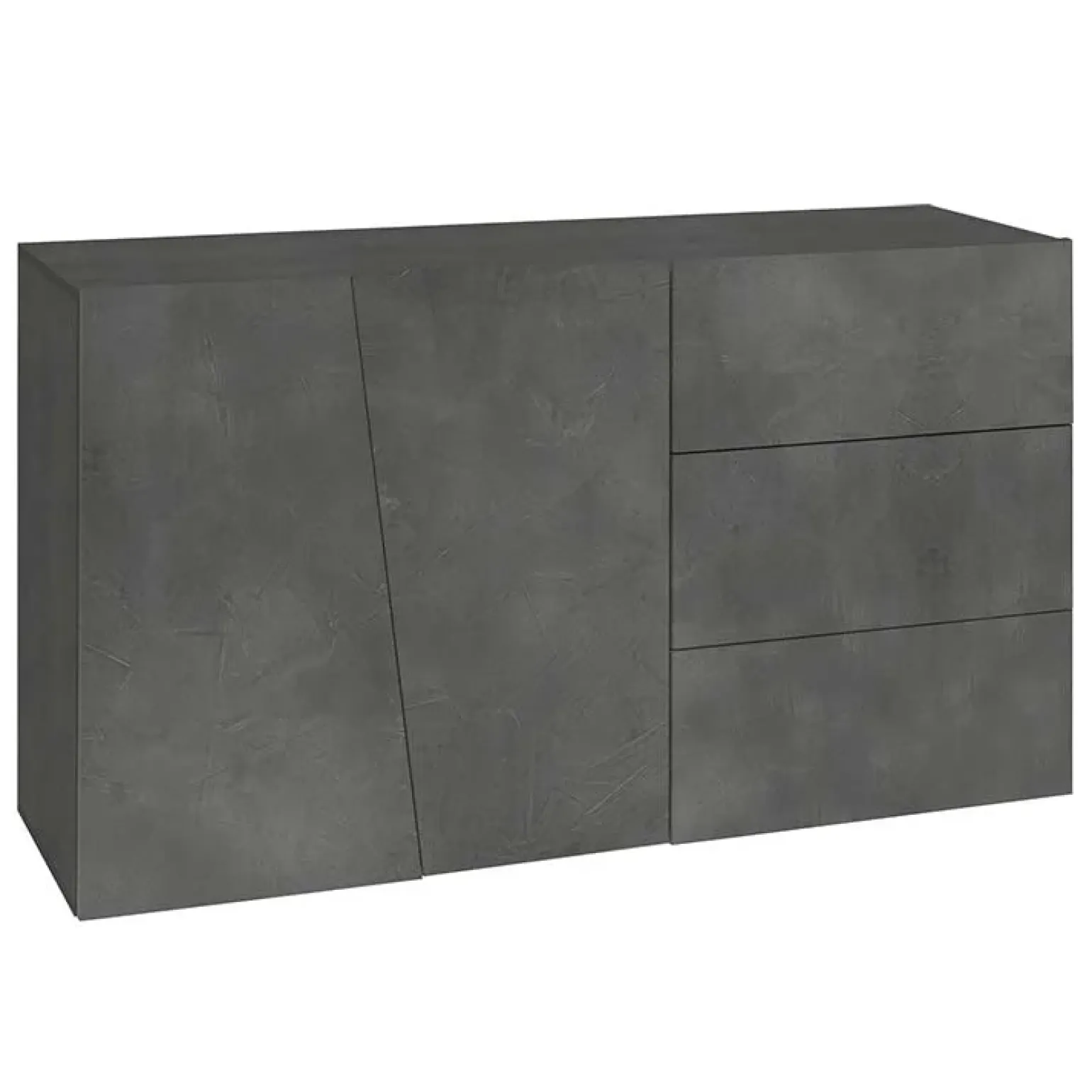 Credenza 140x86h cm 2 ante 3 cassetti grigio ossido Candia 140 Gihome®