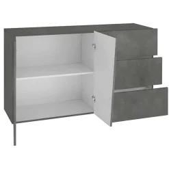 Credenza 140x86h cm 2 ante 3 cassetti grigio ossido Candia 140 Gihome®