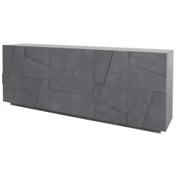 Credenza 224x86h cm 4 ante 3 cassetti moderna ossido Zenzero Gihome®