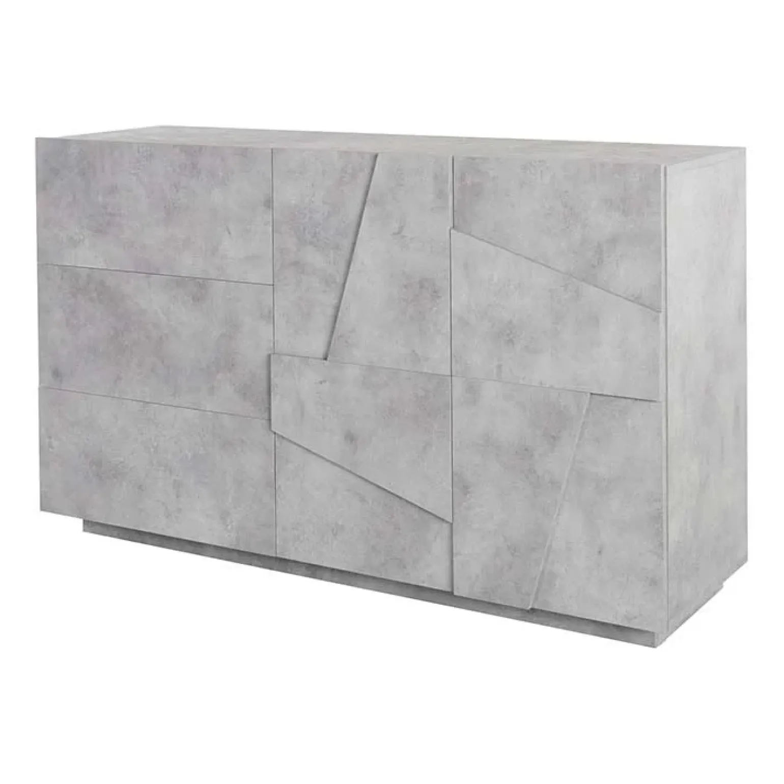 Credenza 143x86h cm 2 ante 3 cassetti moderna cemento Zenzero Gihome®