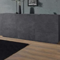 Credenza 180x86h cm 2 ante 3 cassetti ossido Candia 180 Gihome ®
