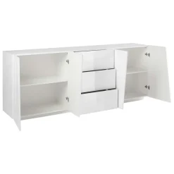 Credenza 220x86h cm 4 ante 3 cassetti bianco lucido Candia Gihome®