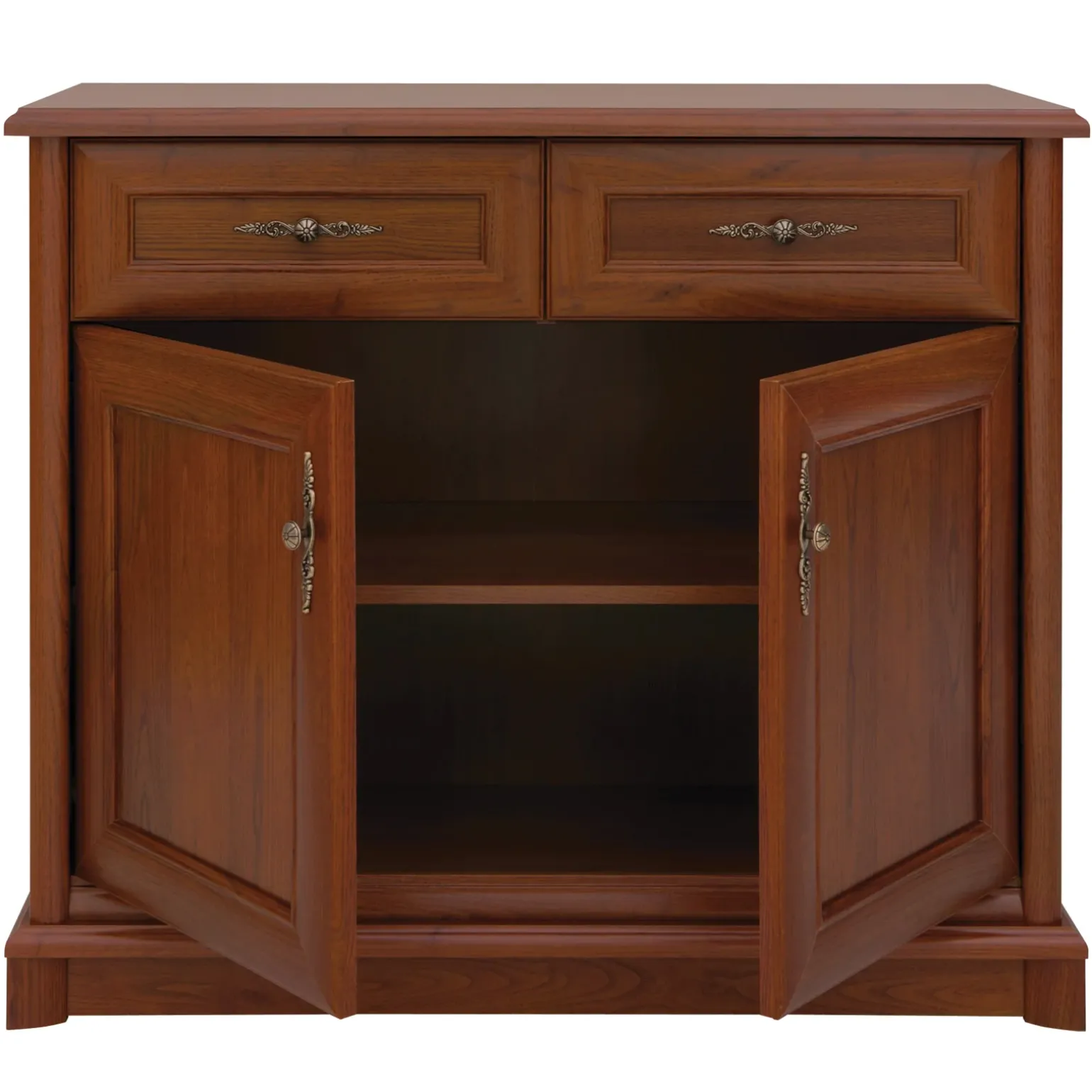Credenza 101x90h cm 2 ante 2 cassetti arte povera noce Toscana