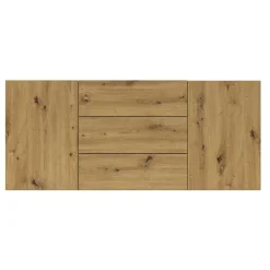 Credenza 140x63h cm 2 ante 3 cassetti moderna rovere opaco Fusion