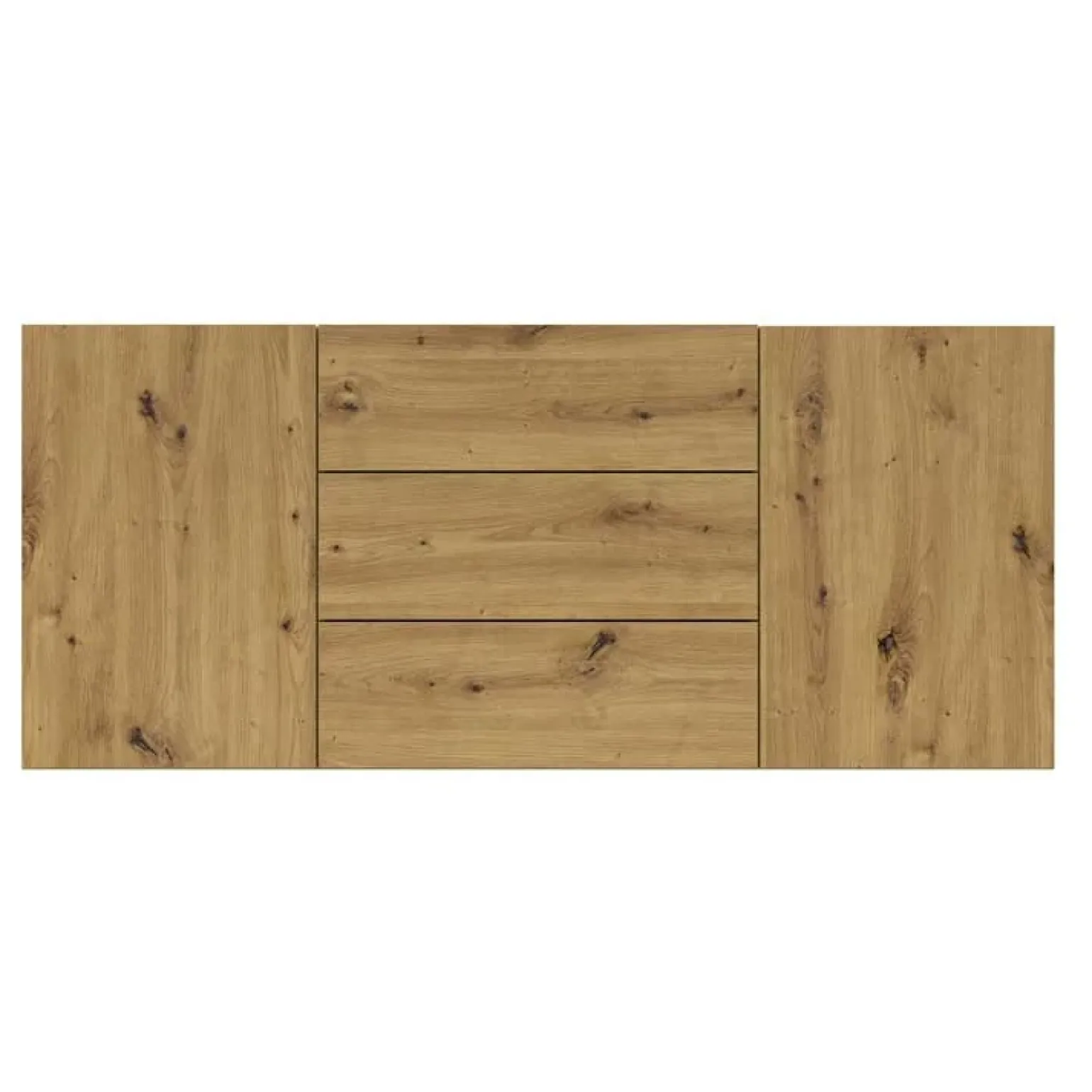 Credenza 140x63h cm 2 ante 3 cassetti moderna rovere opaco Fusion