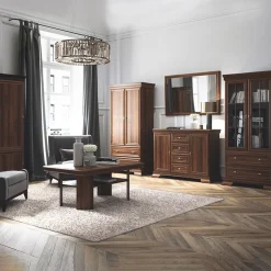 Credenza 158x117h cm  2 ante con vetrina 3 cassetti arte povera quercia Kelly