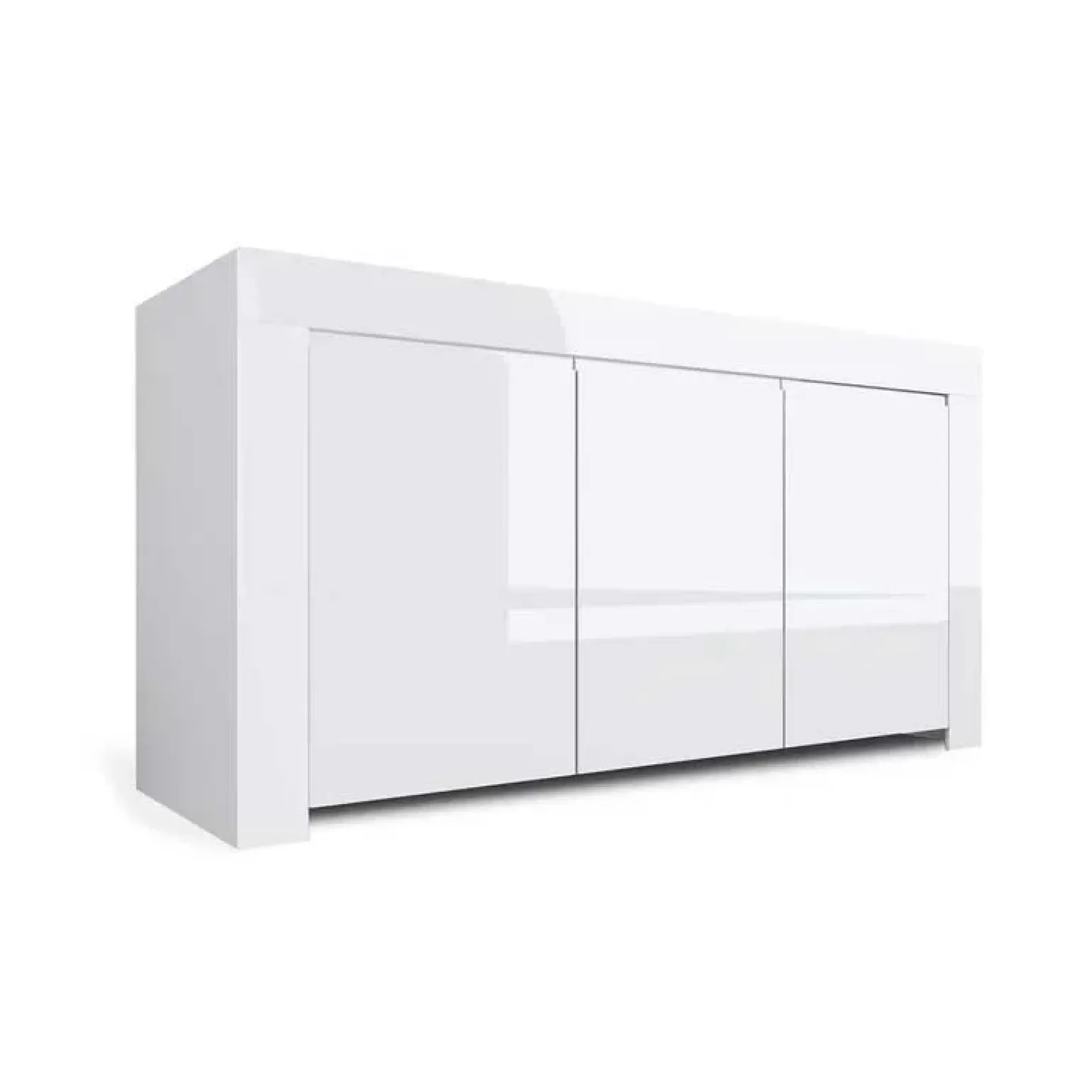 Credenza 162x82h cm 3 ante moderna soggiorno bianco lucido Essential