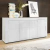 Credenza 181x84h cm 4 ante moderna bianco laccato lucido Easy