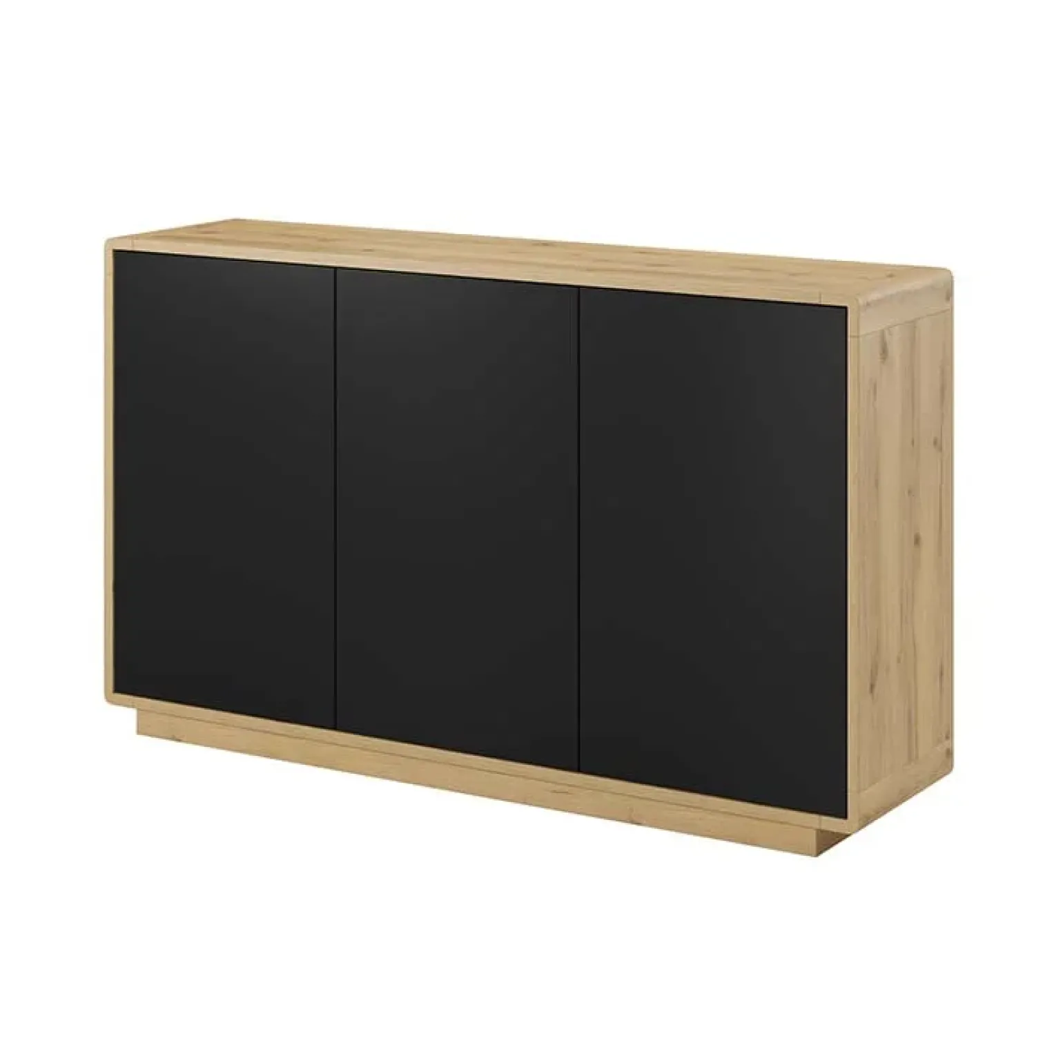 Credenza 160x75h cm 3 ante moderna nero opaco rovere Esmond