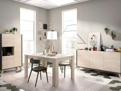Credenza 155x75h cm 3 ante moderna ante rovere grafite Elmer