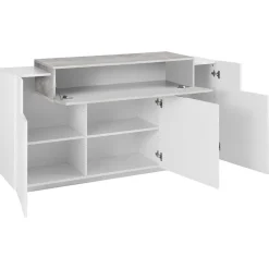 Credenza 160x86h cm 3 ante moderna bianco lucido cemento Milos Gihome®