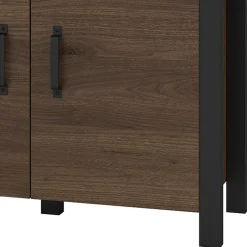 Credenza 220x79h cm 4 ante moderna rovere scuro nero Nebraska