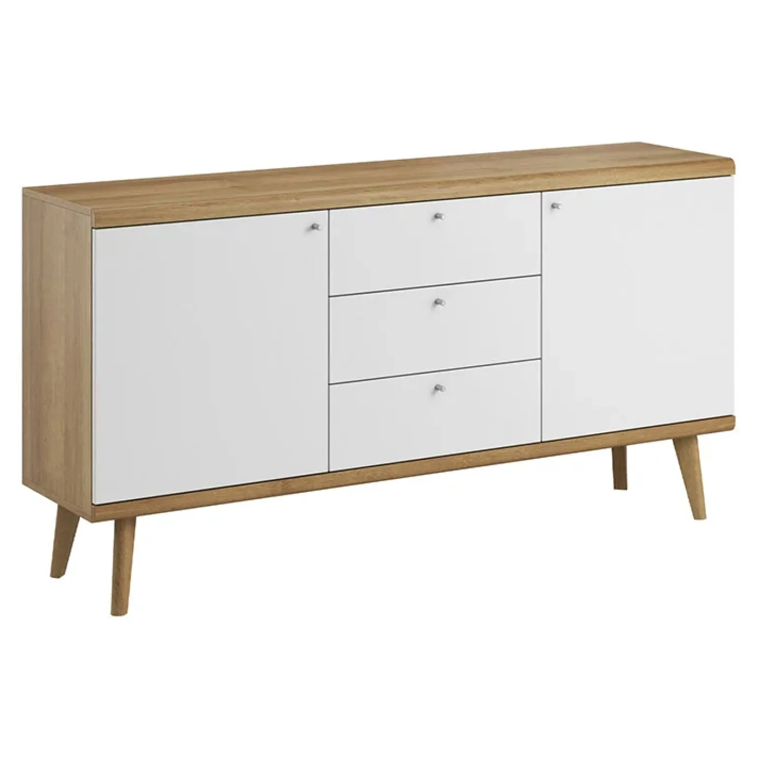 Credenza 160x83h cm 2 ante moderna rovere bianco Menfi Gihome®