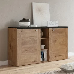 Credenza 155x85h cm 2 ante moderna quercia rovere grigio Paloma 2