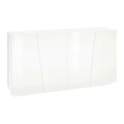 Credenza 159x86h cm 4 ante moderna bianco lucido Candia Gihome®
