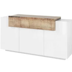 Credenza 160x86h cm 3 ante moderna bianco pero Milos Gihome®