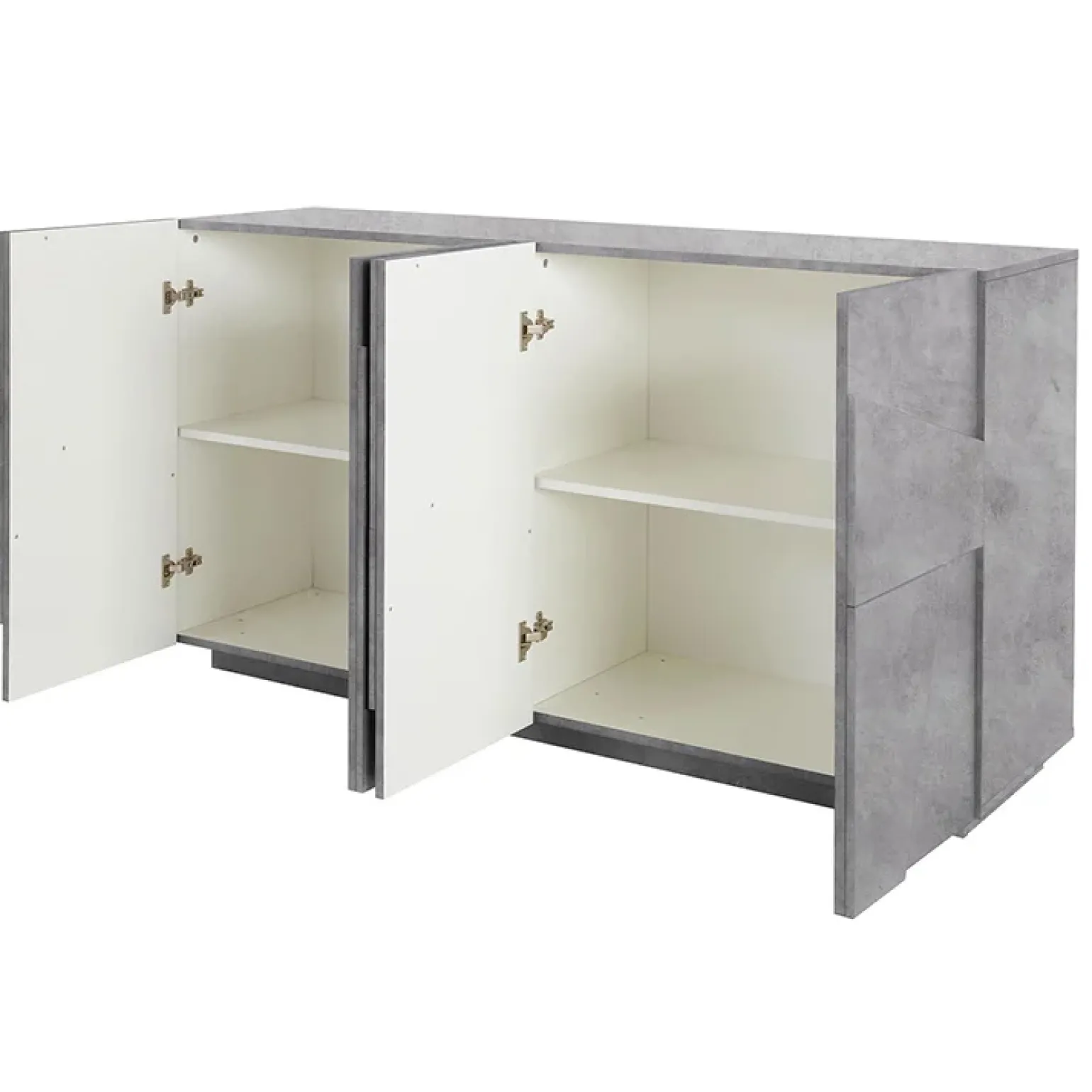 Credenza 143x86h cm 4 ante moderna cemento Zenzero Gihome®