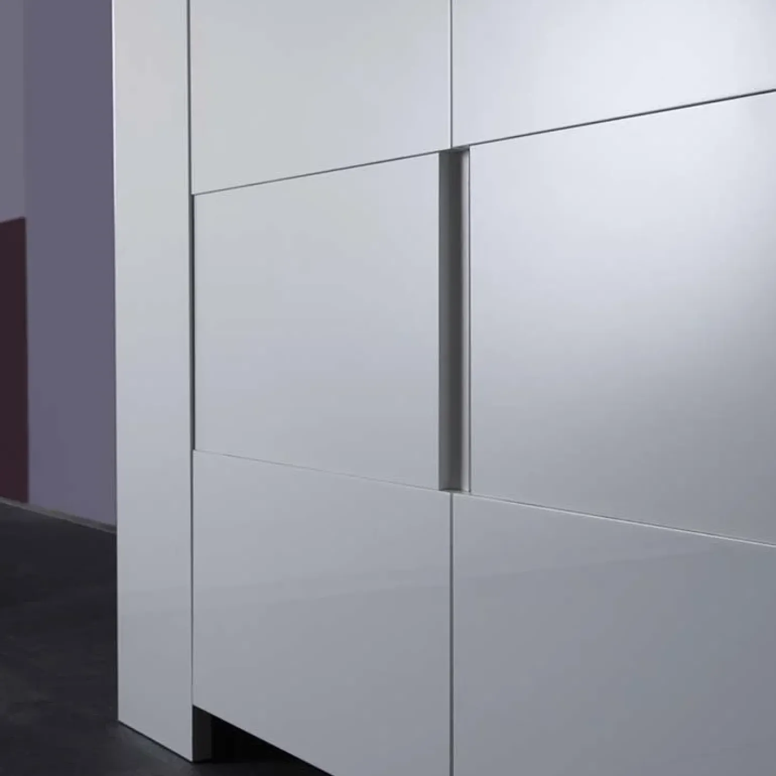 Credenza 210x84h cm 4 ante moderna design bianco lucido Eos