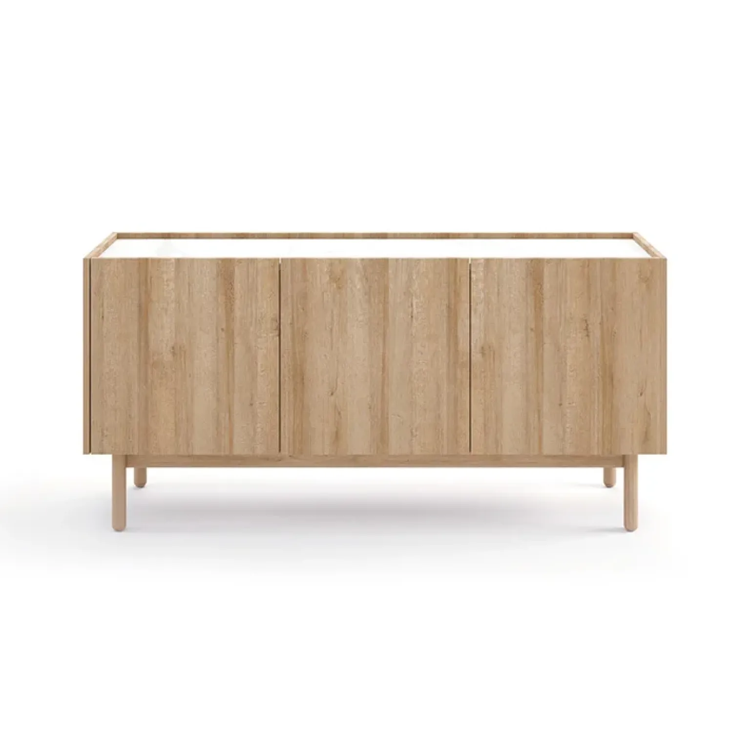 Credenza 144x68h cm 3 ante moderna rovere chiaro bianco Tanzania