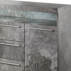 Credenza 132x92h cm 3 cassetti 2 ante soggiorno ossido Frisk