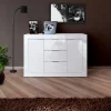 Credenza 120x80h cm 3 cassetti 2 ante bianco lucido Chanel Gihome®