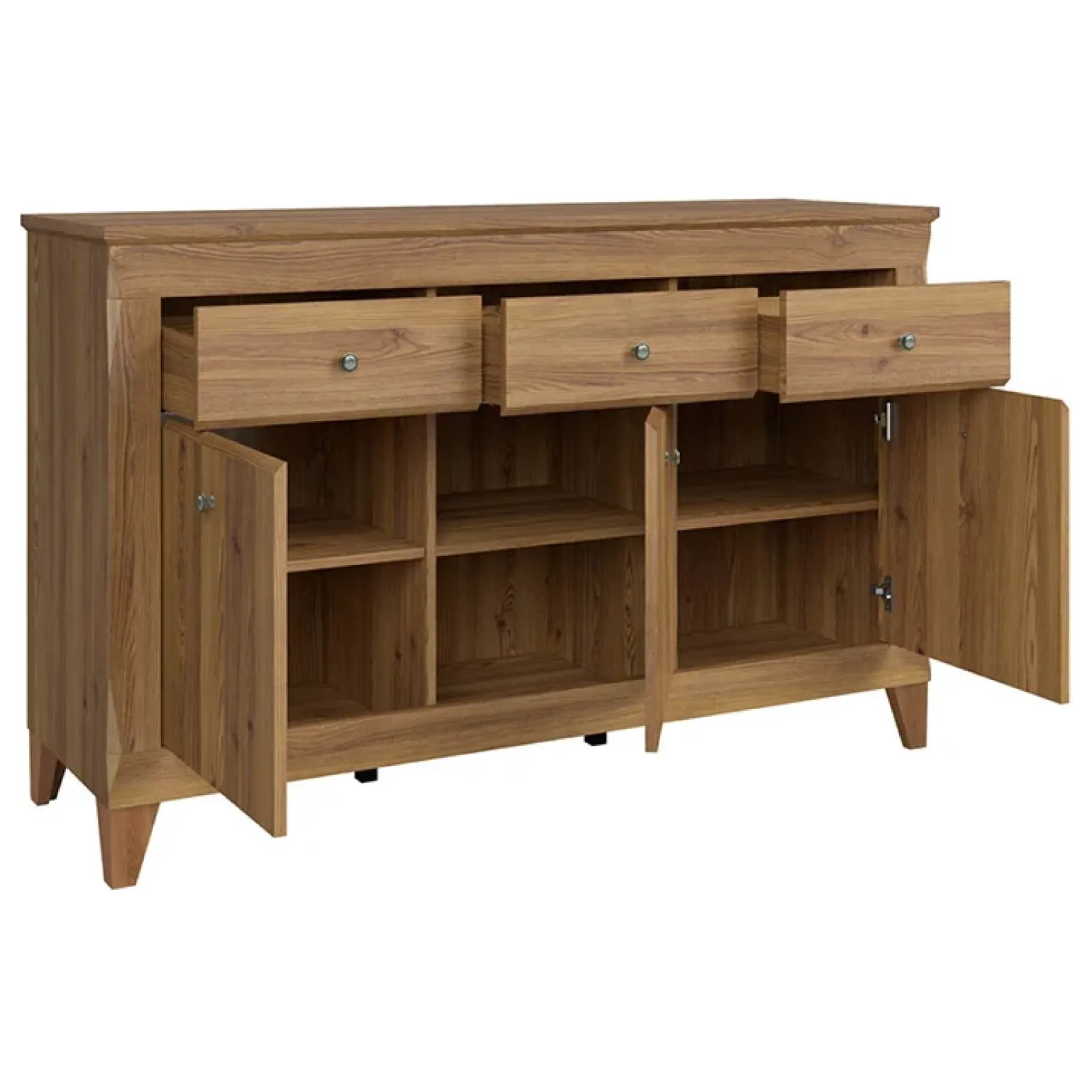 Credenza 156x98h cm 3 cassetti 3 ante rovere scuro Lucca