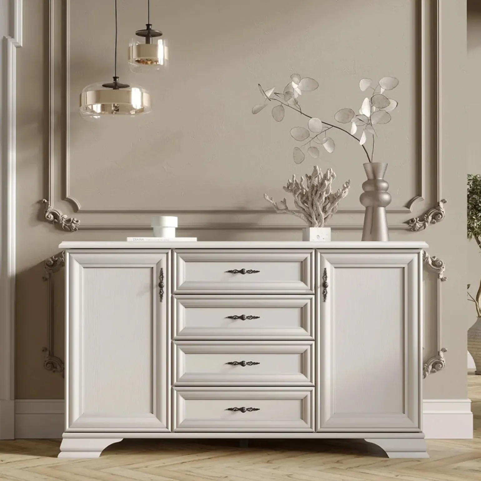 Credenza 155x90h cm arte povera bianco Angela
