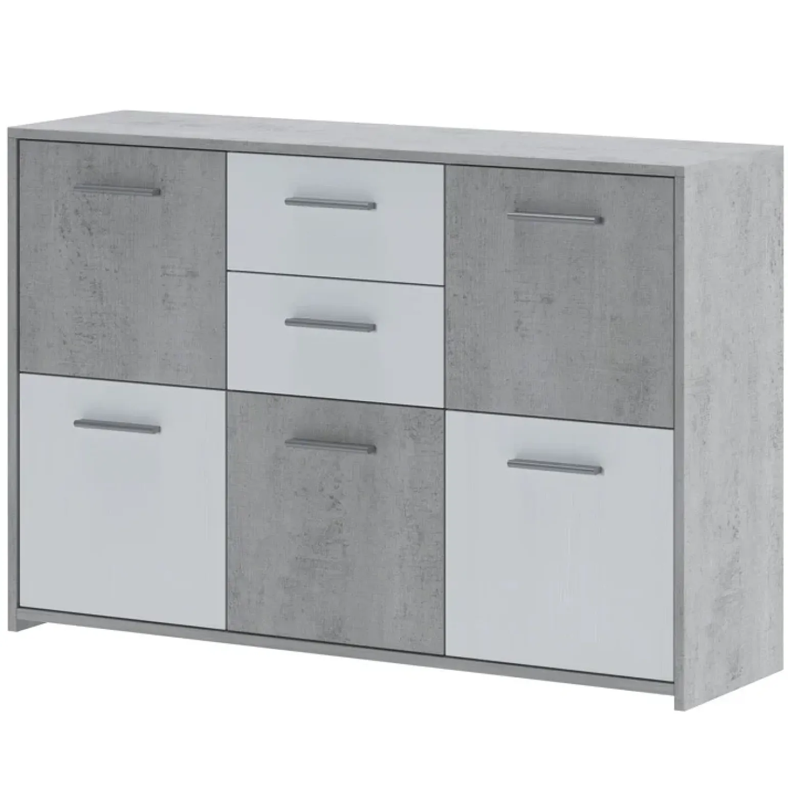Credenza 114x78h cm moderna bianco opaco cemento Durban