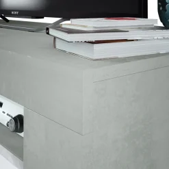 Credenza 144x80h cm moderna soggiorno bianco cemento Zante