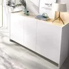 Credenza 138x75h cm moderna soggiorno bianco opaco rovere Norton