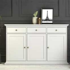 Credenza 143x92h cm shabby bianco opaco Avignon Gihome®