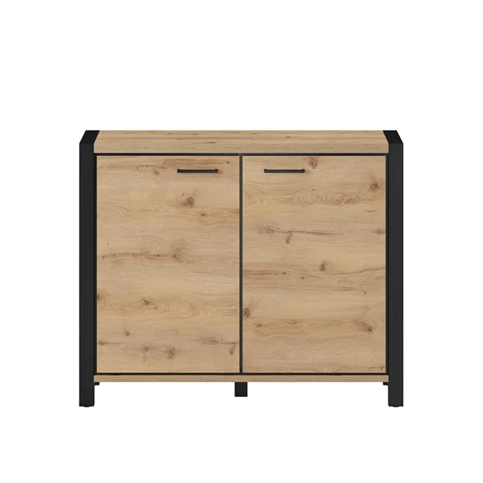 Credenza 112x91h cm soggiorno industrial quercia nero opaco Neive