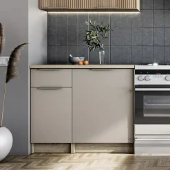 Cucina 240cm completa componibile moderna grigio rovere sonoma Taipei