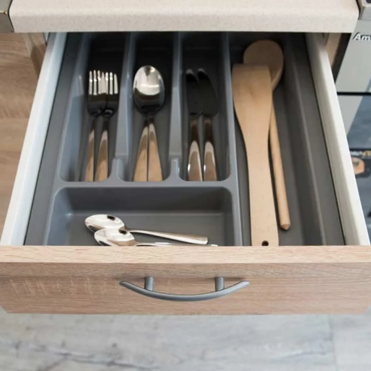 Cucina 240cm completa moderna lineare rovere sonoma Dalia