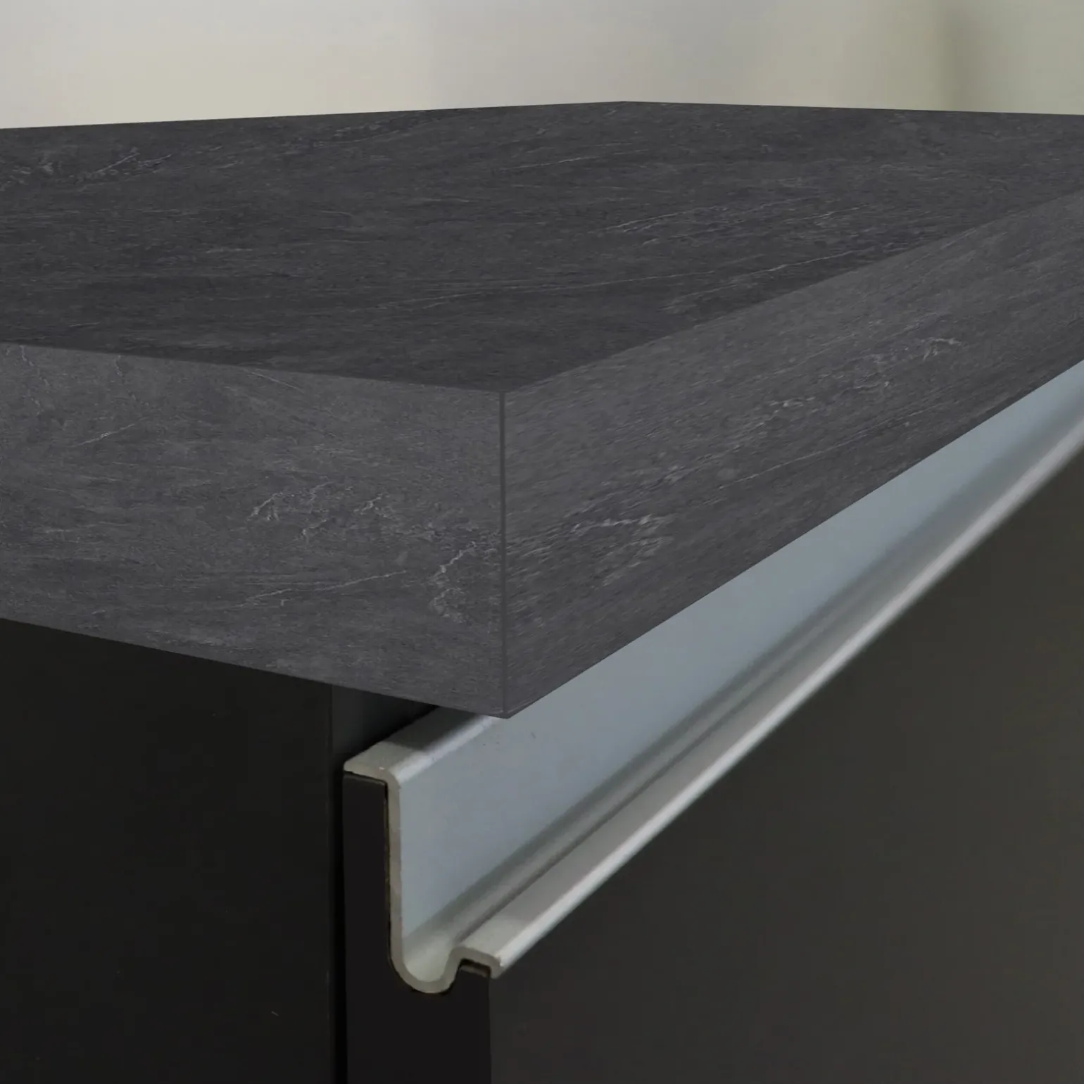 Cucina 255cm componibile lineare moderna antracite grigio pietra Gourmet Pure