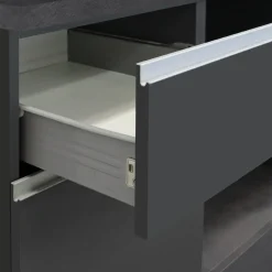Cucina 255cm componibile lineare moderna antracite grigio pietra Gourmet Pure