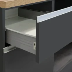 Cucina 255cm componibile lineare moderna antracite rovere Gourmet Elegance