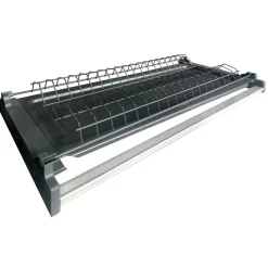 Cucina 255cm componibile lineare moderna antracite rovere Gourmet Elegance