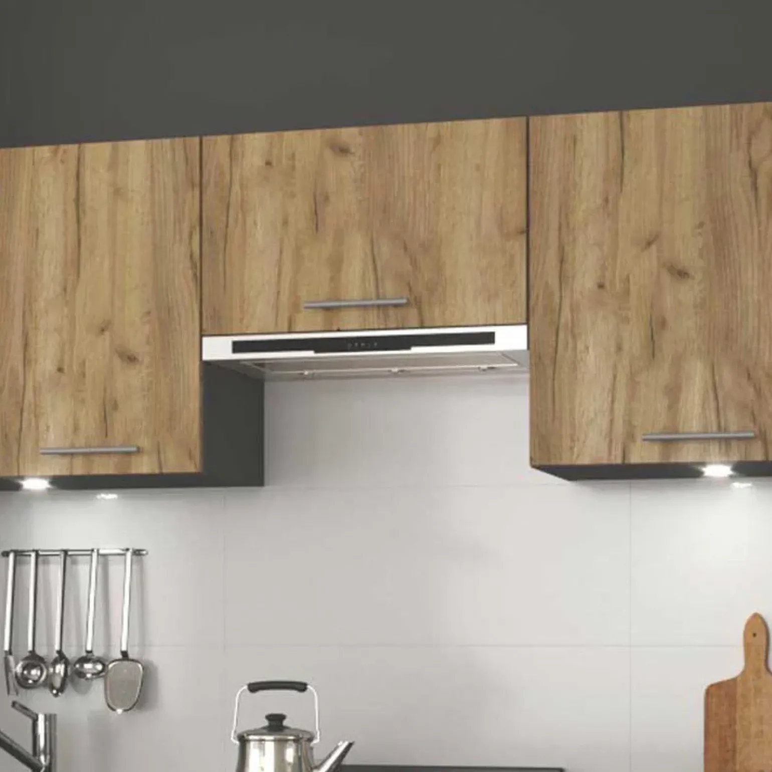 Cucina 240cm moderna componibile lineare quercia antracite Urban