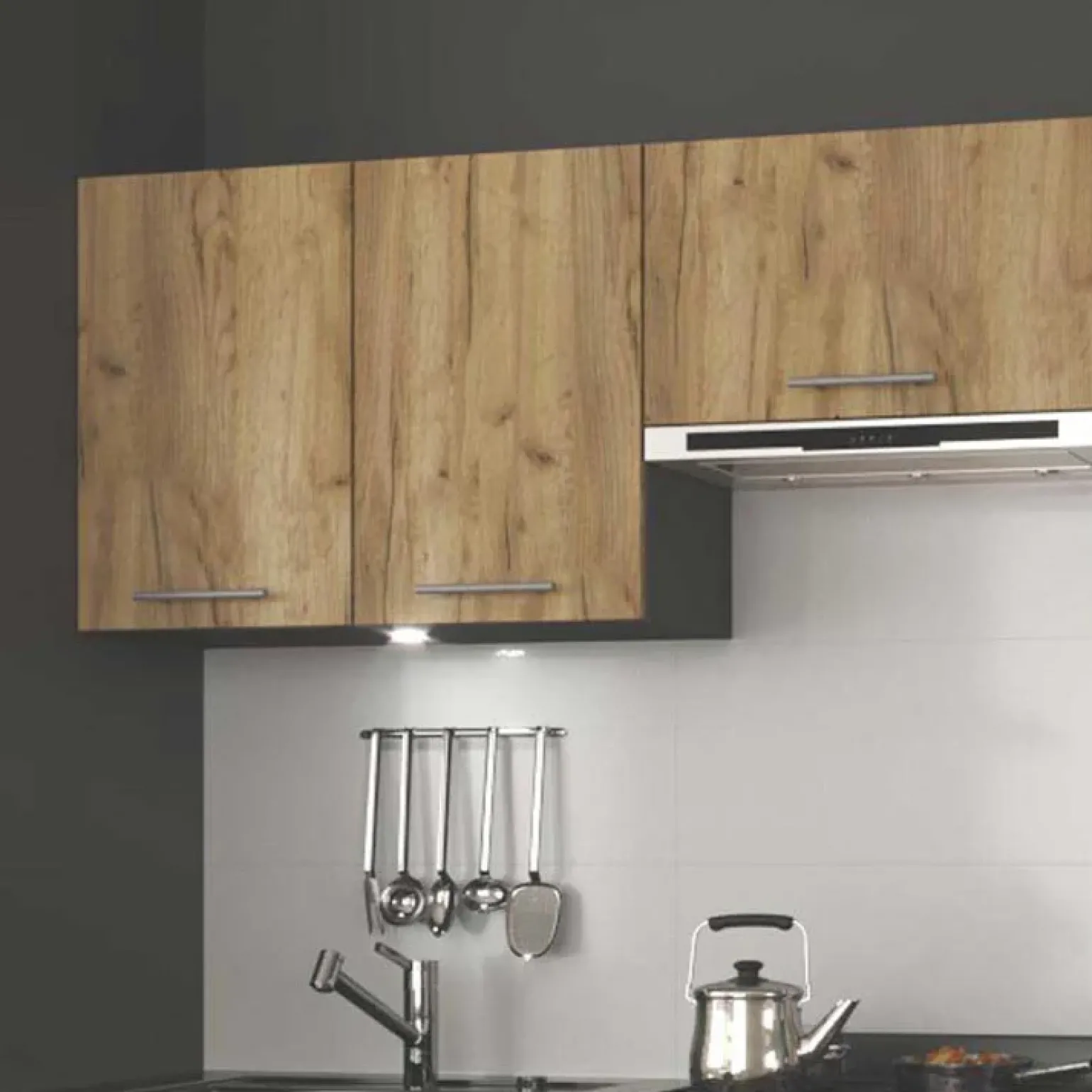 Cucina 240cm moderna componibile lineare quercia antracite Urban