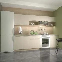 Cucina 260cm moderna componibile lineare rovere beige Natural