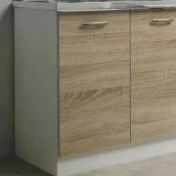 Cucina 260cm moderna lineare componibile rovere bianco vetro Cook