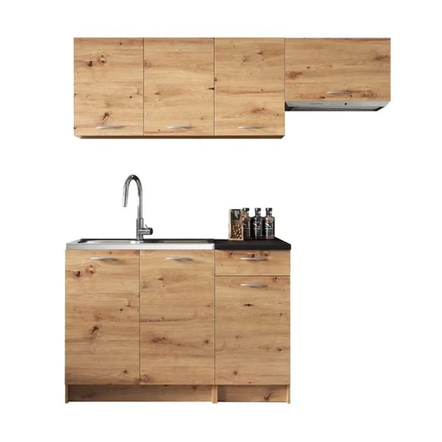 Cucina 180cm moderna lineare soggiorno quercia Dalia